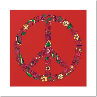 Flowery Peace Sign Posters and Art